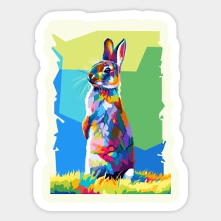 Rabbit Wpap Art Sticker